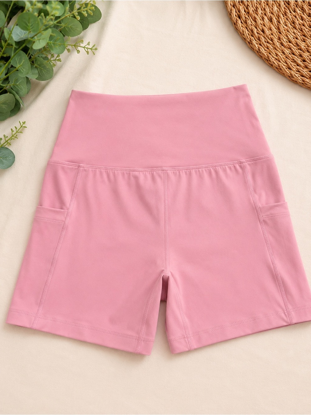 Born Primitive Synergy Shorts Pink High Rise Pocket Workout Shorts Large NWT